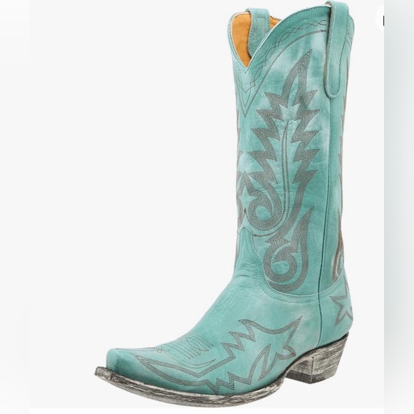 Old Gringo Cowboy boots in Aqua w contrast stitching boho cowgirl RTL $495 8 NIB - Picture 10 of 11